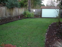 Leven fenced backyard